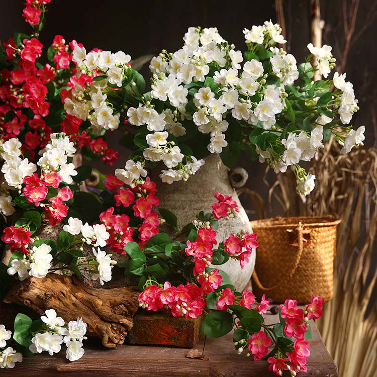 Single small jasmine artificial flower living room dining table coffee table pastoral flower arrangement fake flower arrangement