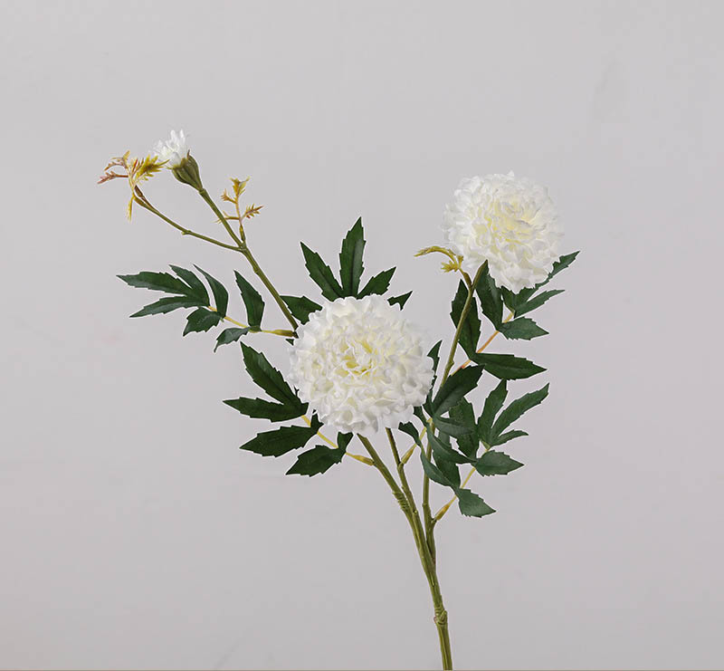 Artificial Flower Marigold Nordic Dahlia White