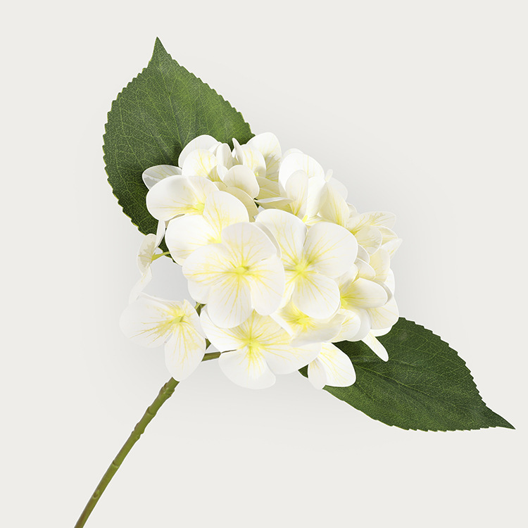 Artificial hand-feel hydrangea outdoor   fake flowers Home furnishings simulated 3D printed small hydrangea Color:White