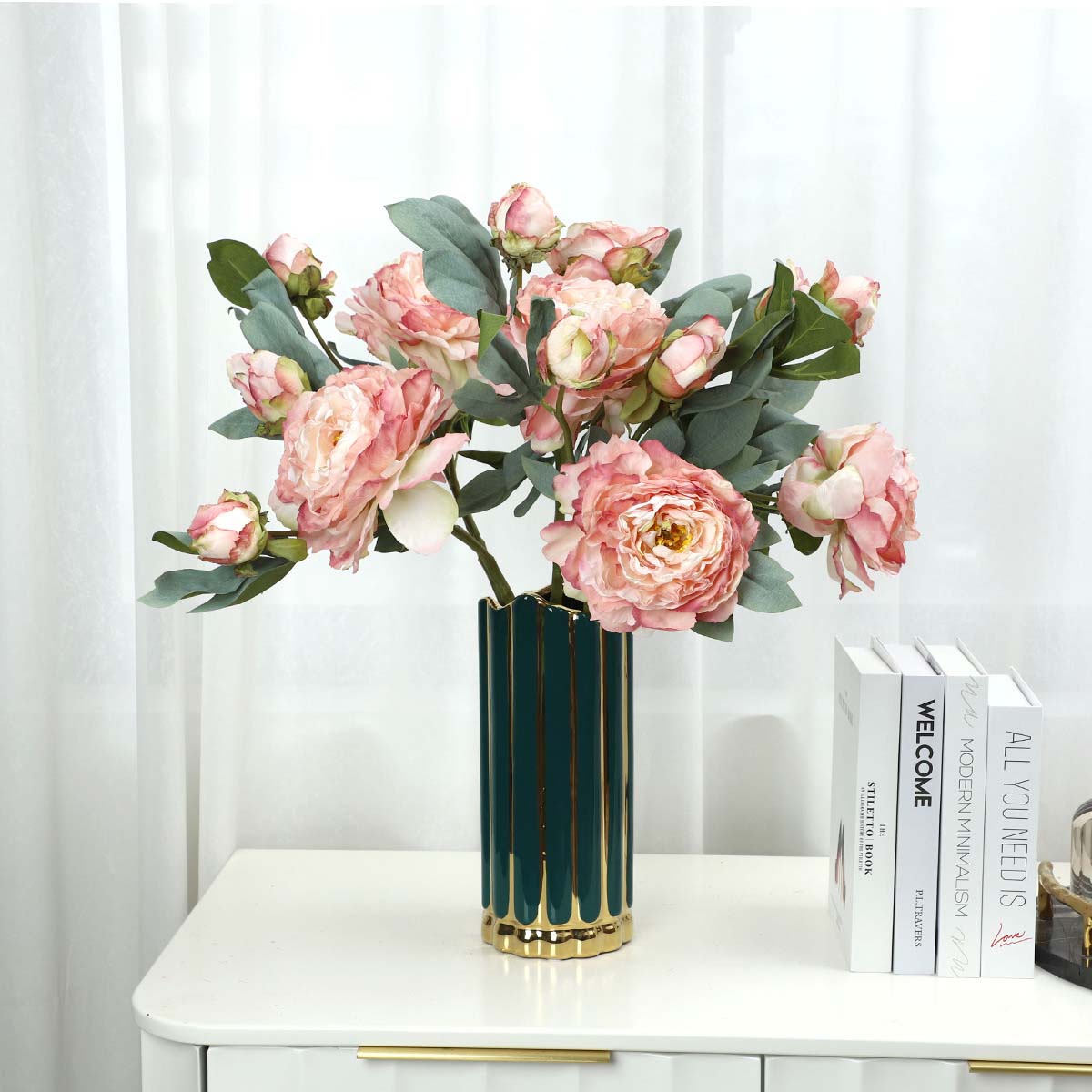 High-end 28-story roasted peony artificial flower