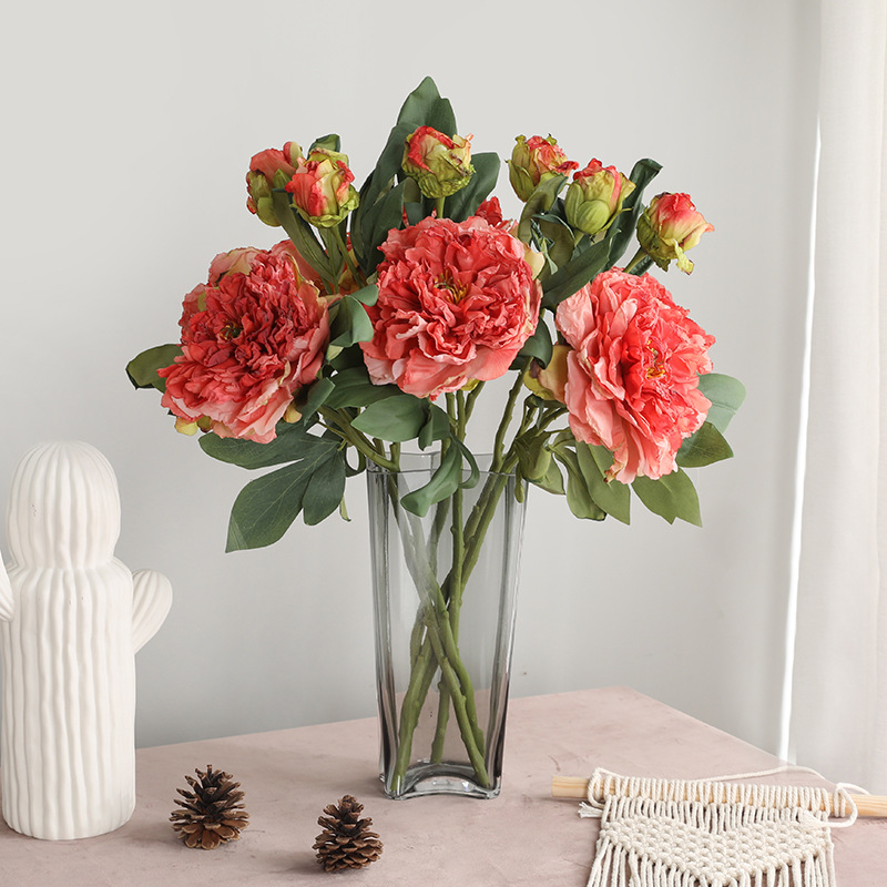 2-head imperial concubine peony bouquet fan living room porch 