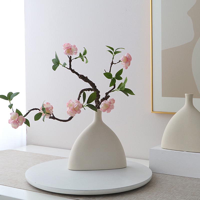 Wabi-sabi Zen style plum blossom fake flower  for living room teahouse Pink