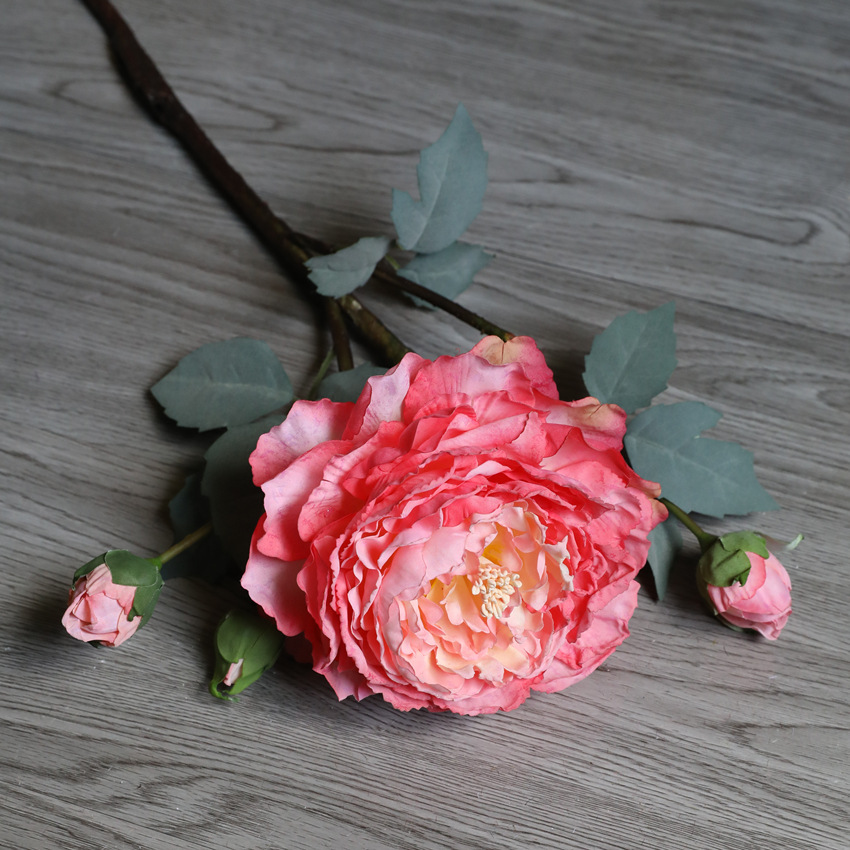 Austin Peony Artificial Flower Dark Pink