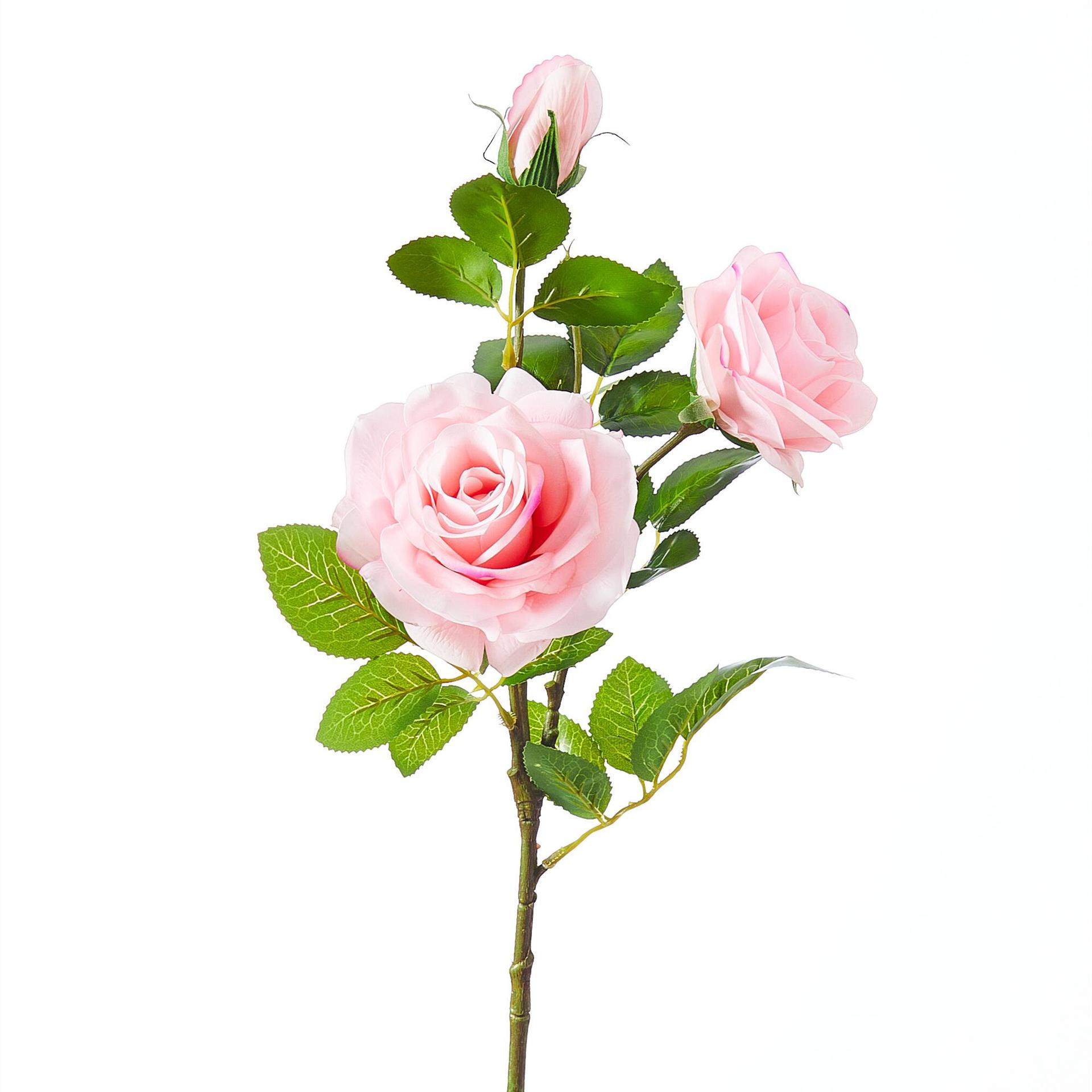 Ins moisturizing touch crystal rose artificial flower wet feeling Color:Pink