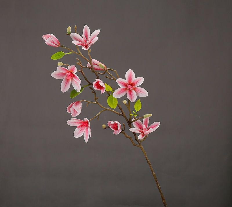 Artificial Magnolia flowers for home dining table fake floral Pink