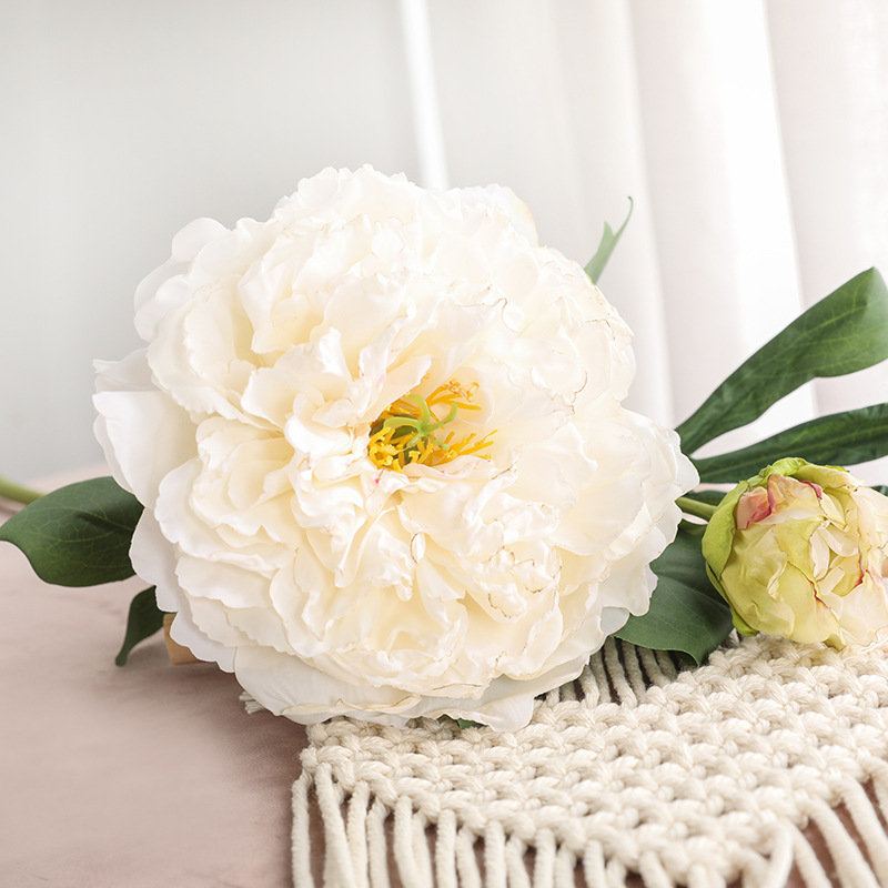 2-head imperial concubine peony bouquet fan living room porch  Color:White