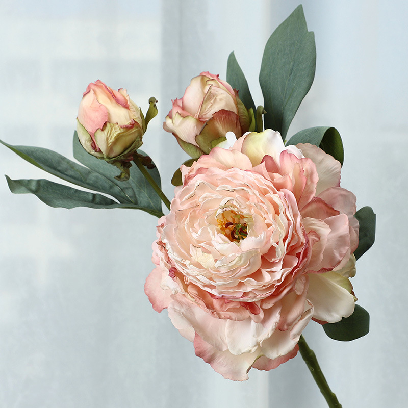 High-end 28-story roasted peony artificial flower Pink 