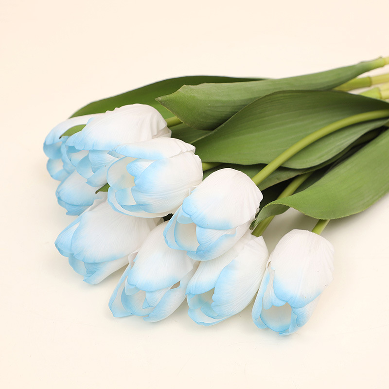 Feel moisturizing tulip artificial flower Color:Ice Blue