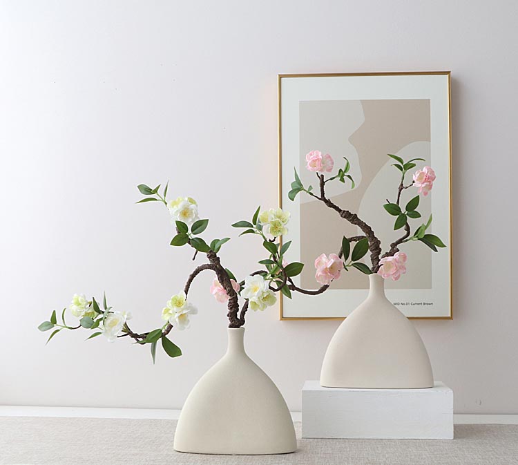 Wabi-sabi Zen style plum blossom fake flower  for living room teahouse