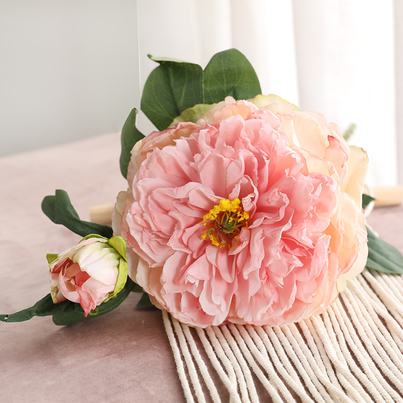 2-head imperial concubine peony bouquet fan living room porch  Pink