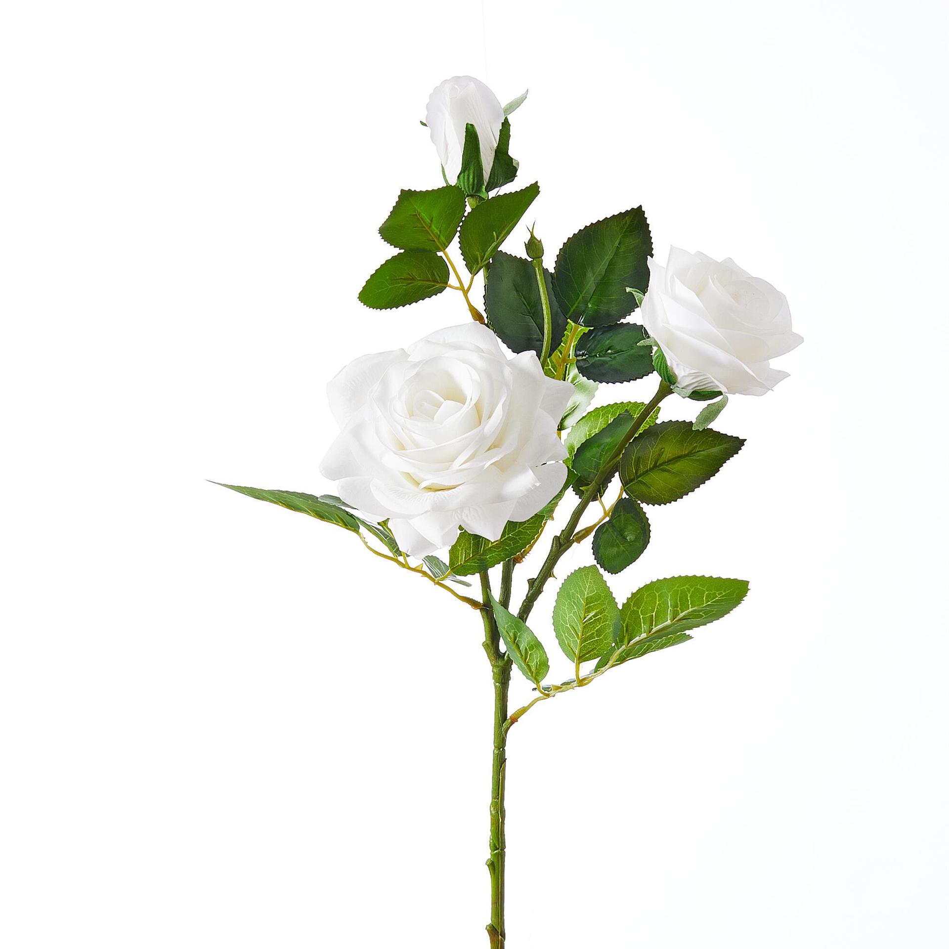 Ins moisturizing touch crystal rose artificial flower wet feeling Color:White