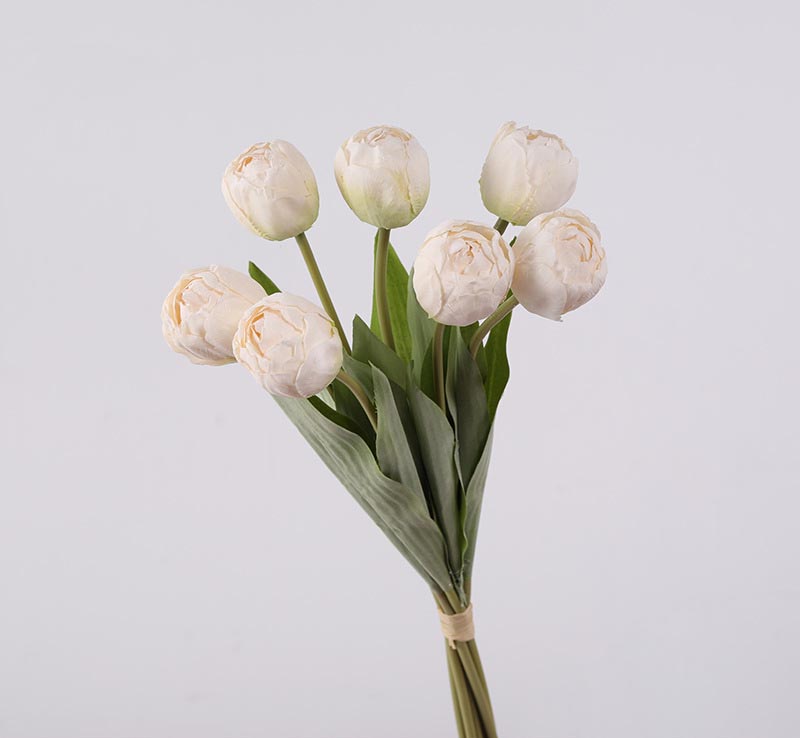 Edged tulip artificial flower shooting props Color:Milky White