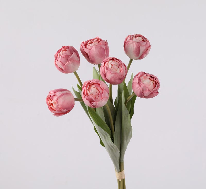 Edged tulip artificial flower shooting props Color:Dark Pink