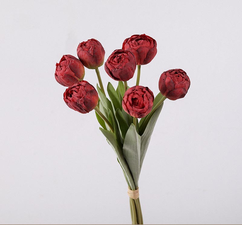 Edged tulip artificial flower shooting props Color:Red