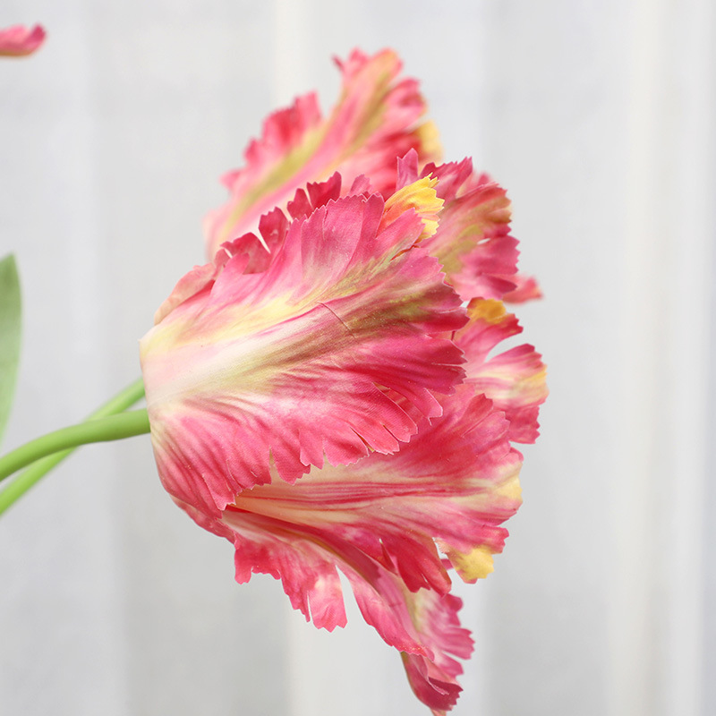 parrot tulip artificial flower ation Color:Fuchsia