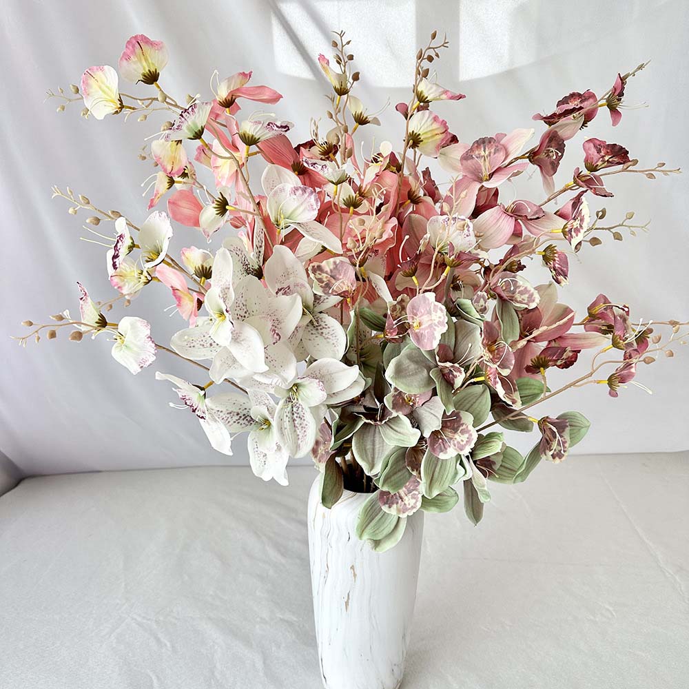 3D coated cymbidium artificial flower   hall landscaping