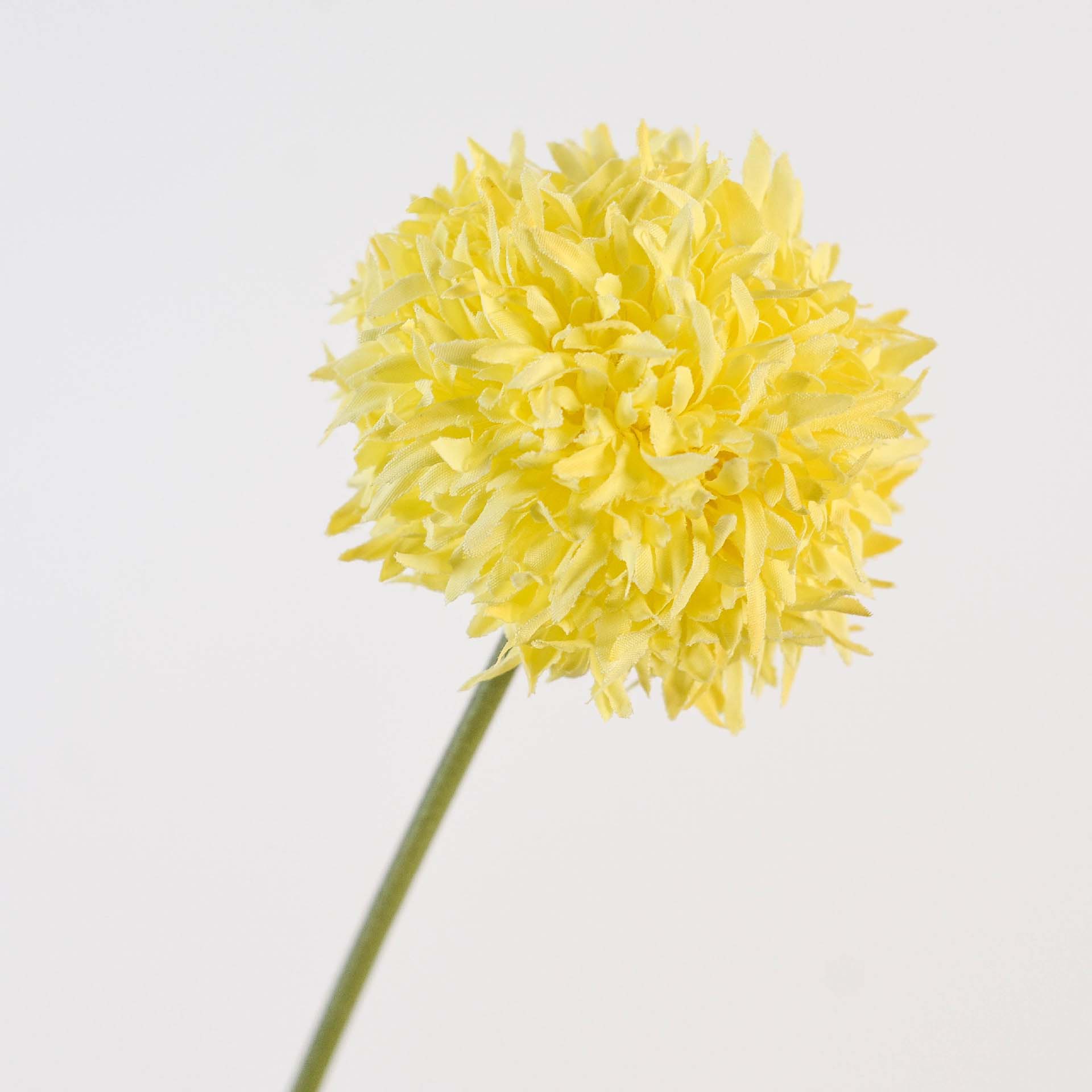 Single brushed ball chrysanthemum artificial flower fake flower Light Yellow