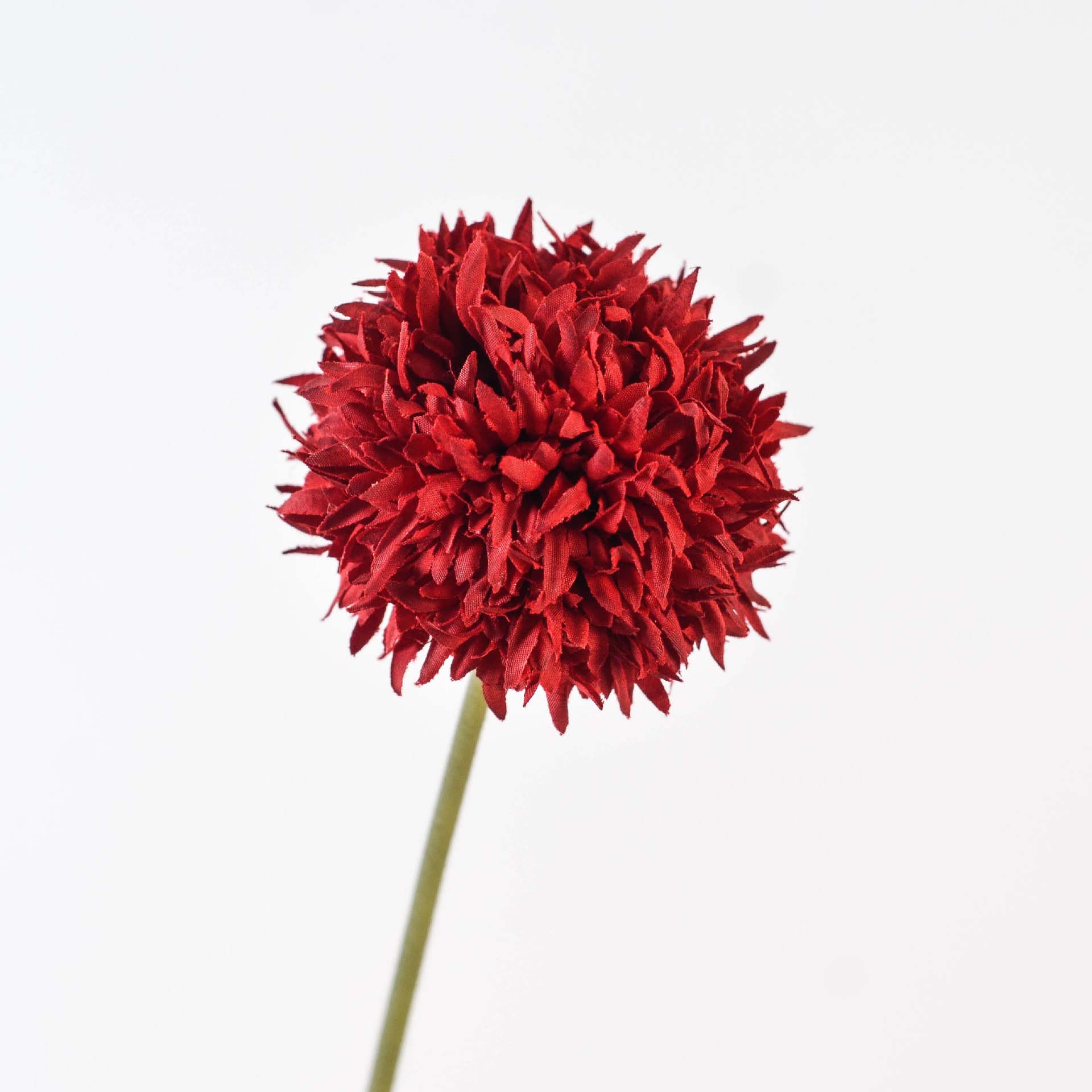 Single brushed ball chrysanthemum artificial flower fake flower Red