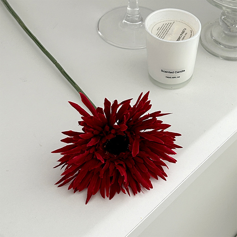 gerbera artificial flowers simple brushed daisy eternal flower Color:Red