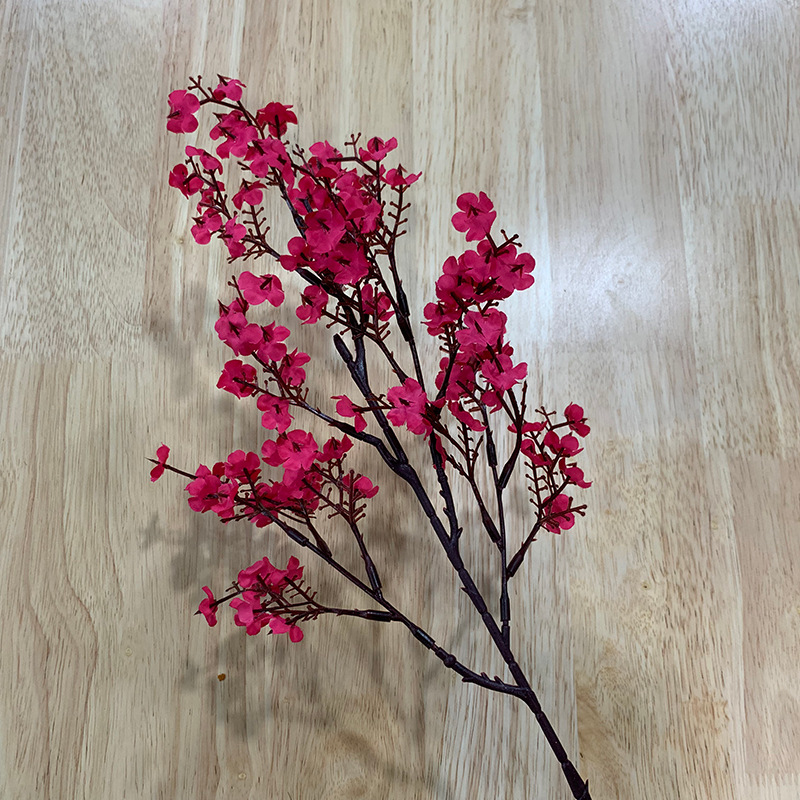 artificial branches of baby's breath colorful small artificial flowers fake dried flowers Color:Fuchsia