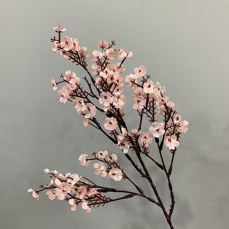 artificial branches of baby's breath colorful small artificial flowers fake dried flowers Color:Light Pink