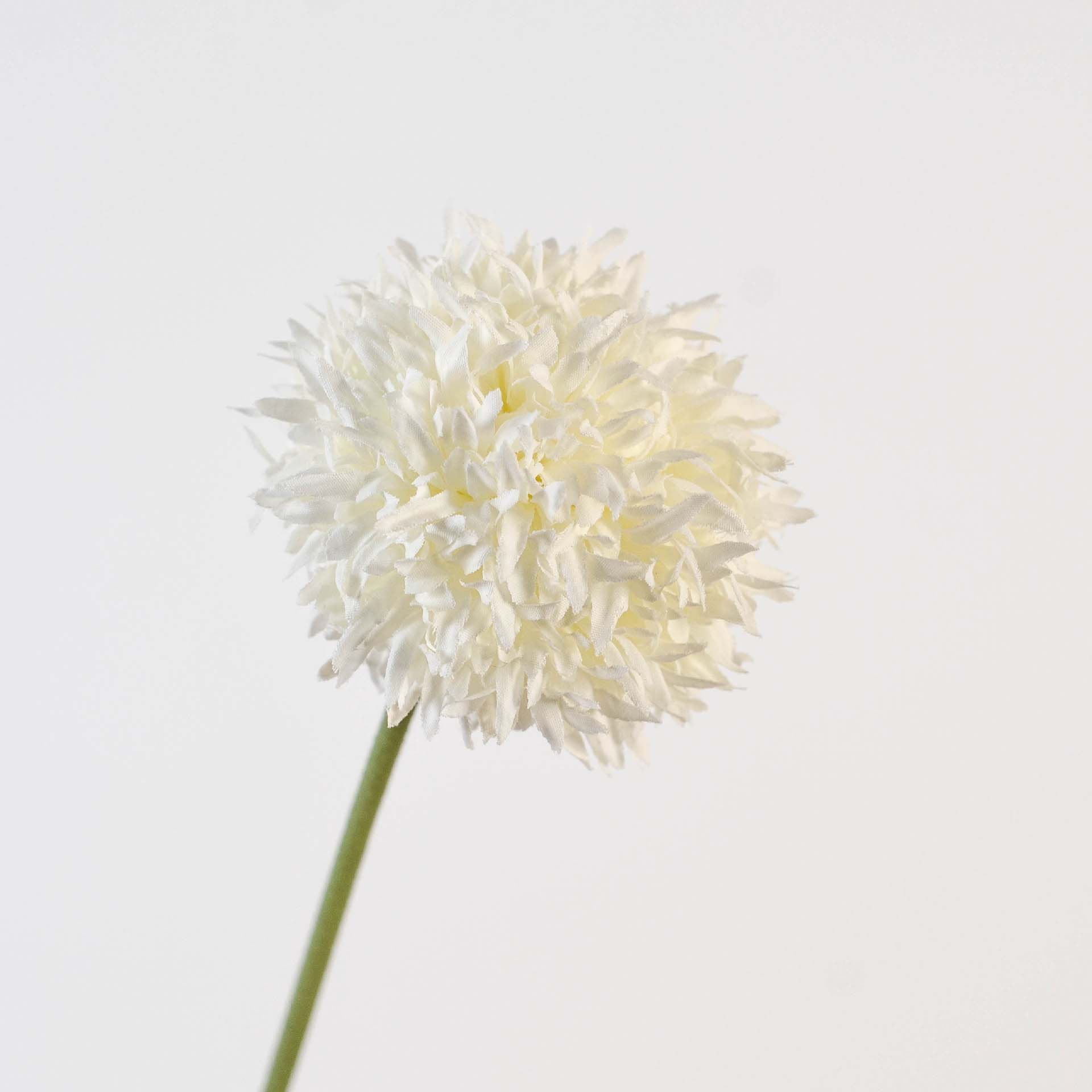 Single brushed ball chrysanthemum artificial flower fake flower Color:White