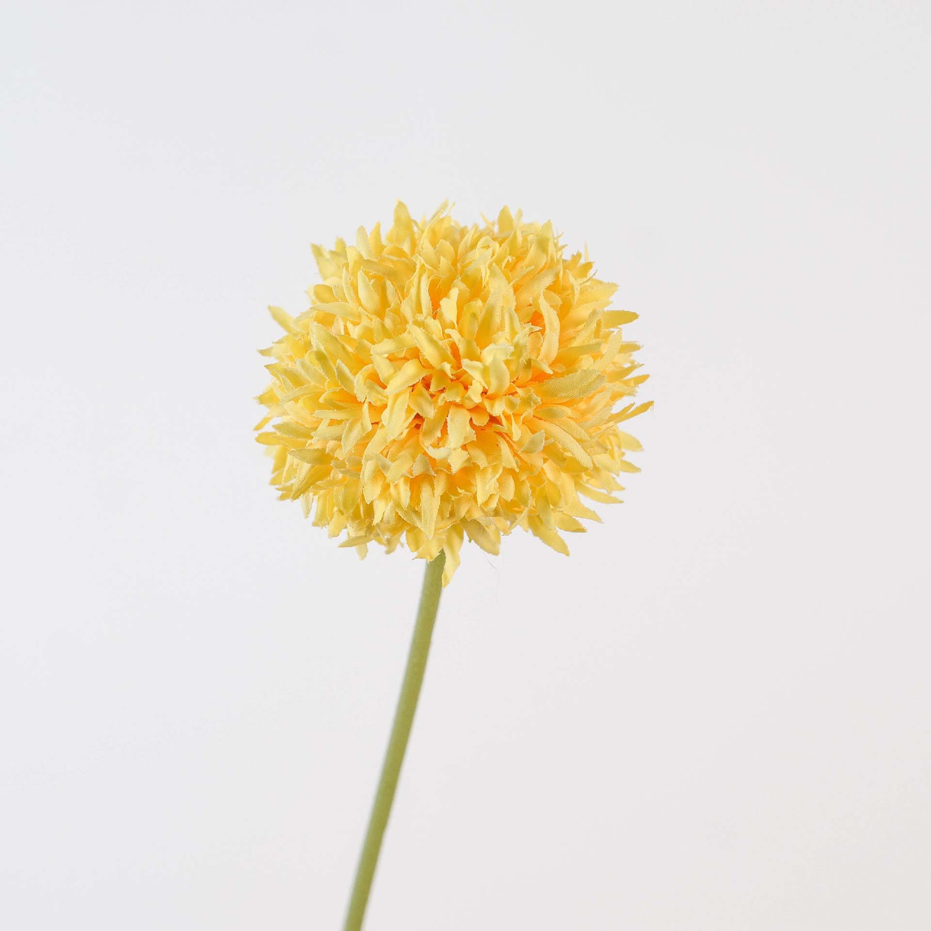 Single brushed ball chrysanthemum artificial flower fake flower Bright Yellow