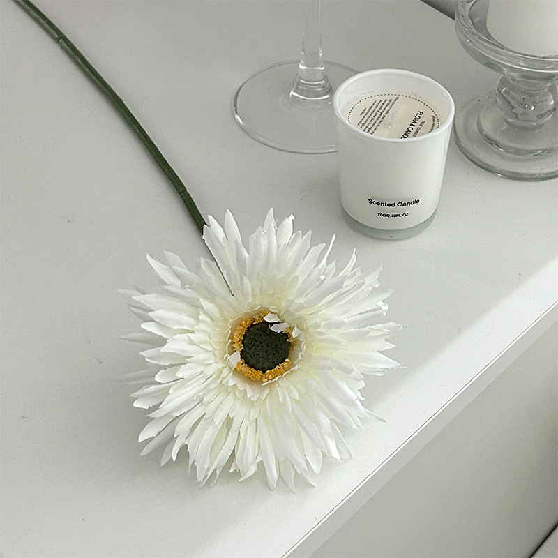 gerbera artificial flowers simple brushed daisy eternal flower White