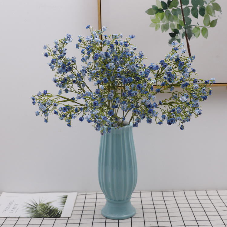 Artificial single branch 3 forks covered with baby's breath