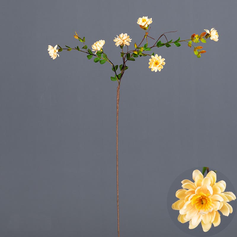 Artificial Small daisy wild fun flower single chrysanthemum Color:Champagne