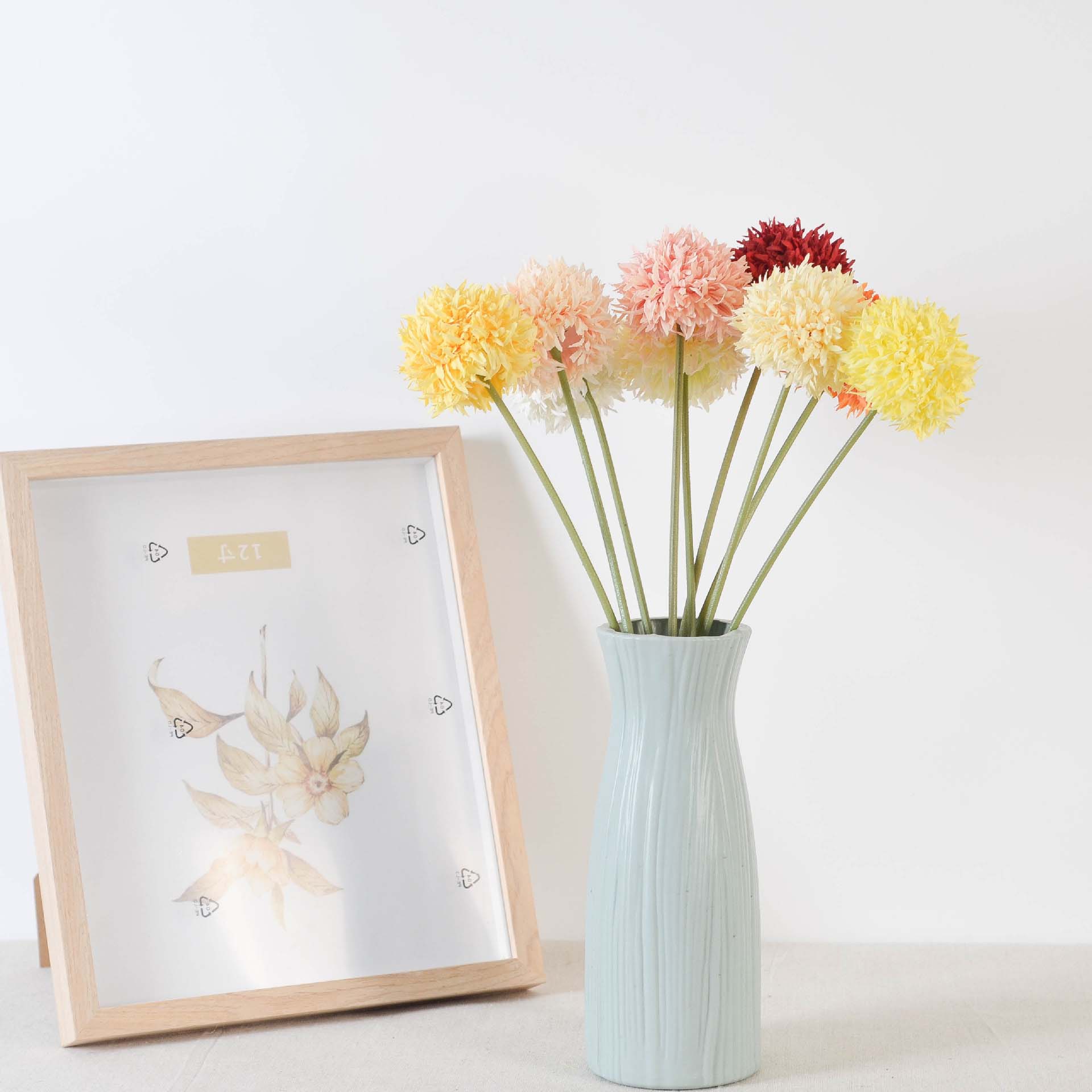 Single brushed ball chrysanthemum artificial flower fake flower