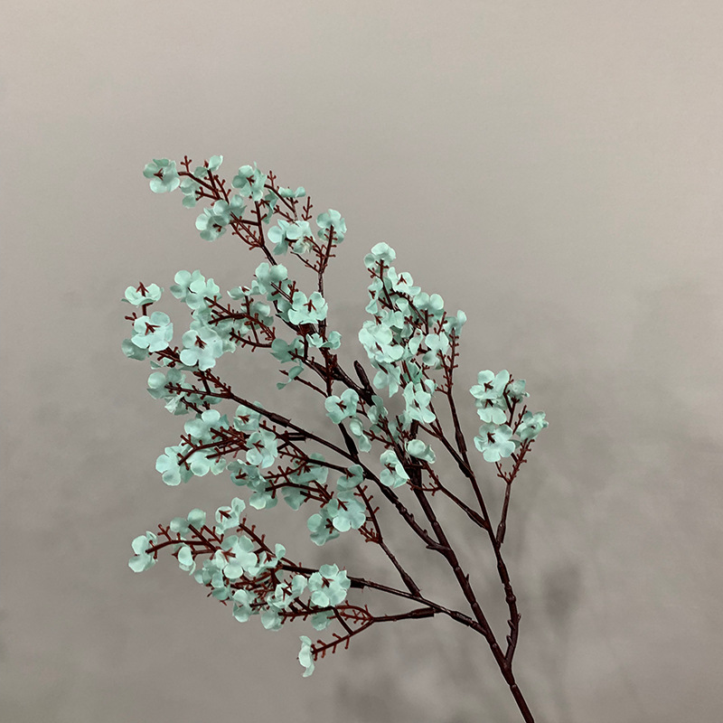 artificial branches of baby's breath colorful small artificial flowers fake dried flowers Color:Light Blue