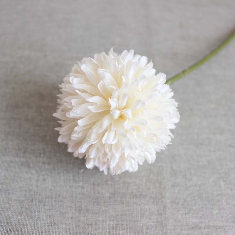 Ping-pong chrysanthemum artificial flower dandelion trumpet thorn ball White