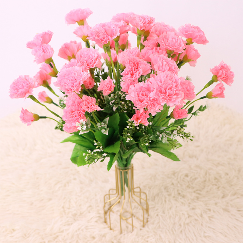 Artificial flower carnation for  hall home office  floral garden design Pink