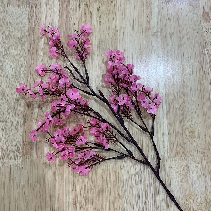 artificial branches of baby's breath colorful small artificial flowers fake dried flowers Color:Dark Pink