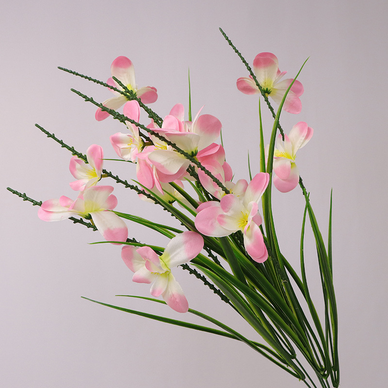 Simulated flower freesia   garden landscaping to create floral styling Color:Pink