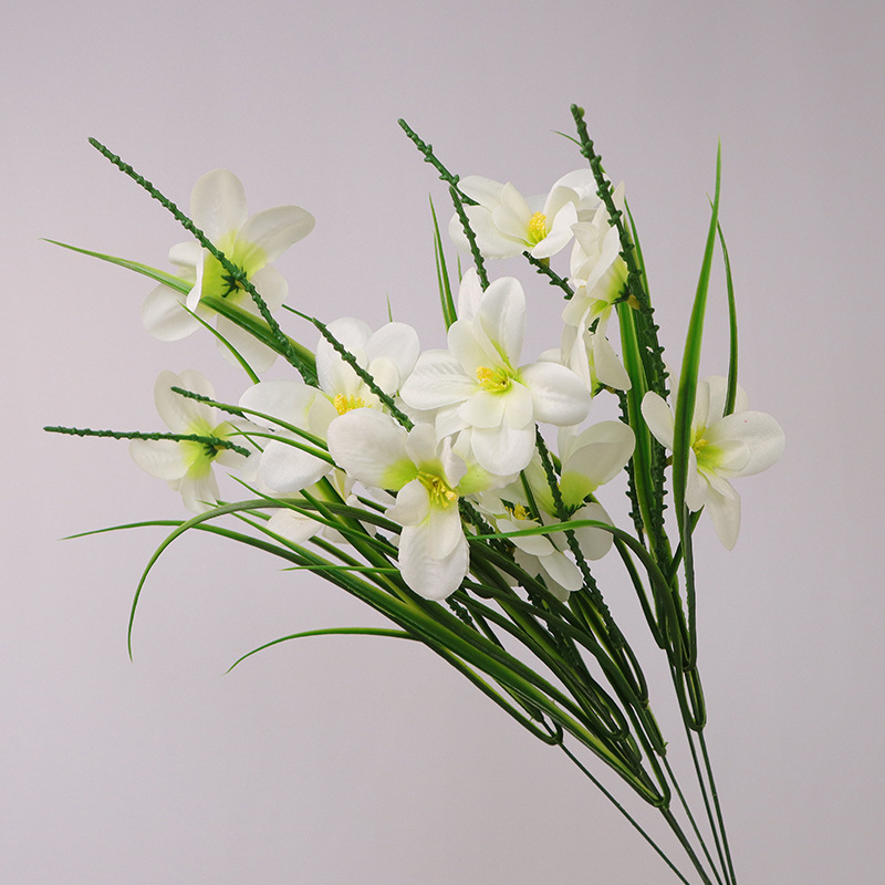 Simulated flower freesia   garden landscaping to create floral styling White