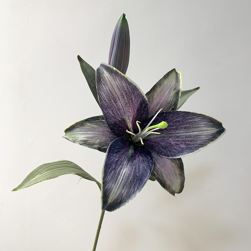 3D printing Artificial Lily with one flower and one bud Lavender