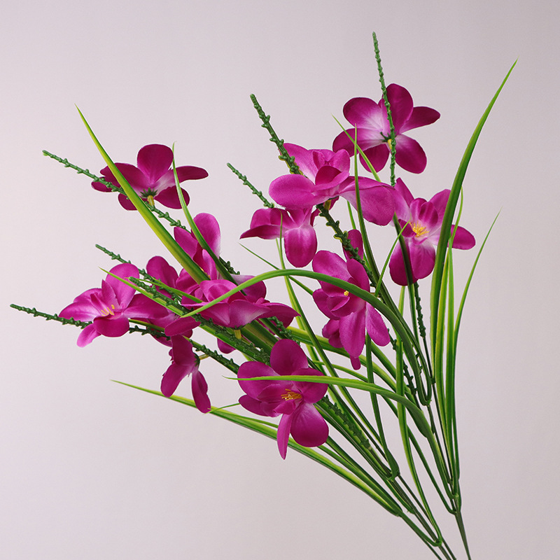 Simulated flower freesia   garden landscaping to create floral styling Color:Claret