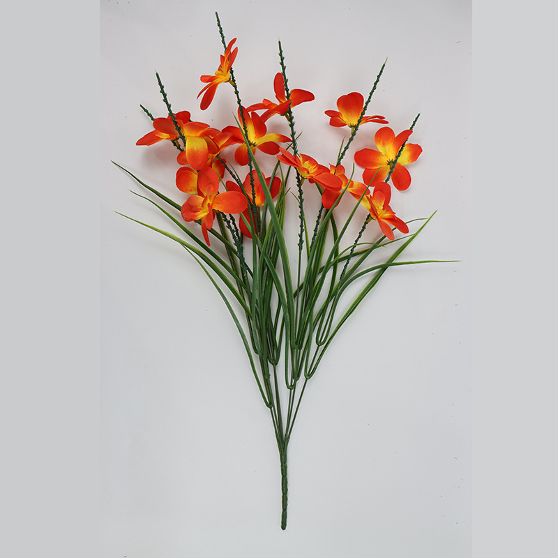 Simulated flower freesia   garden landscaping to create floral styling Color:Orange