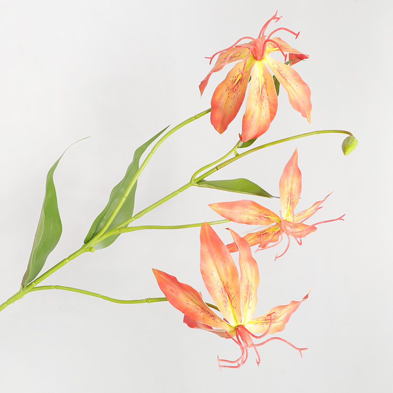 artificial lily fake flowers, flame lily   Orange