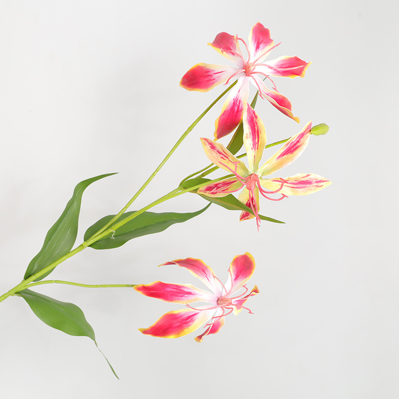 artificial lily fake flowers, flame lily   Fuchsia