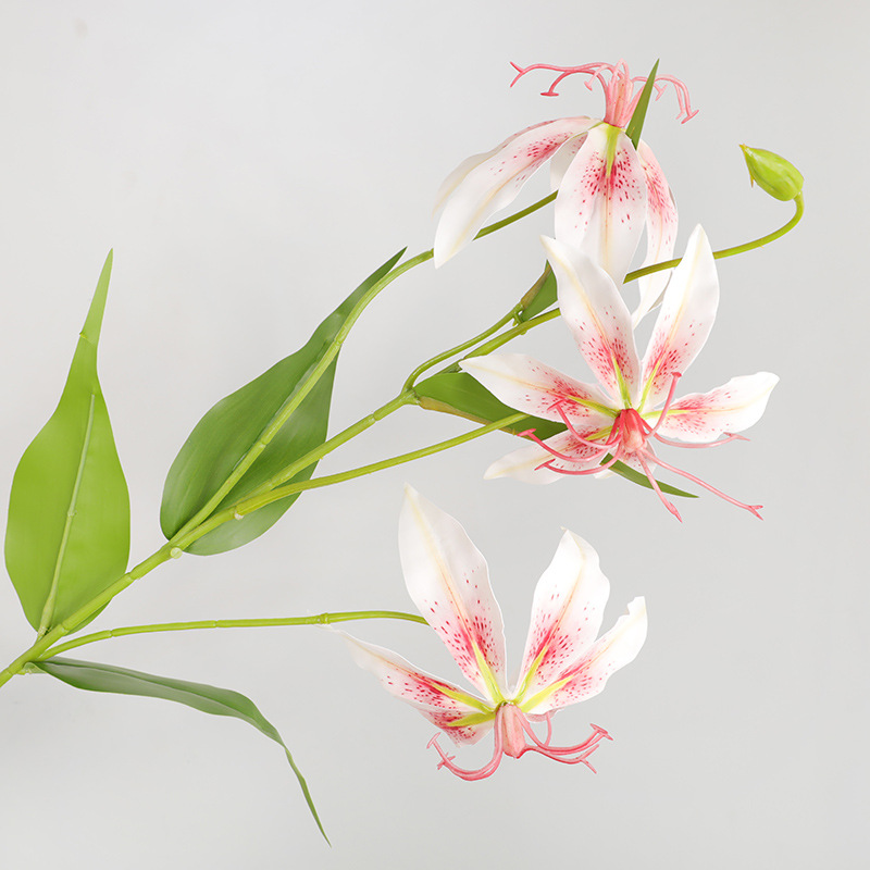 artificial lily fake flowers, flame lily   Pinky White