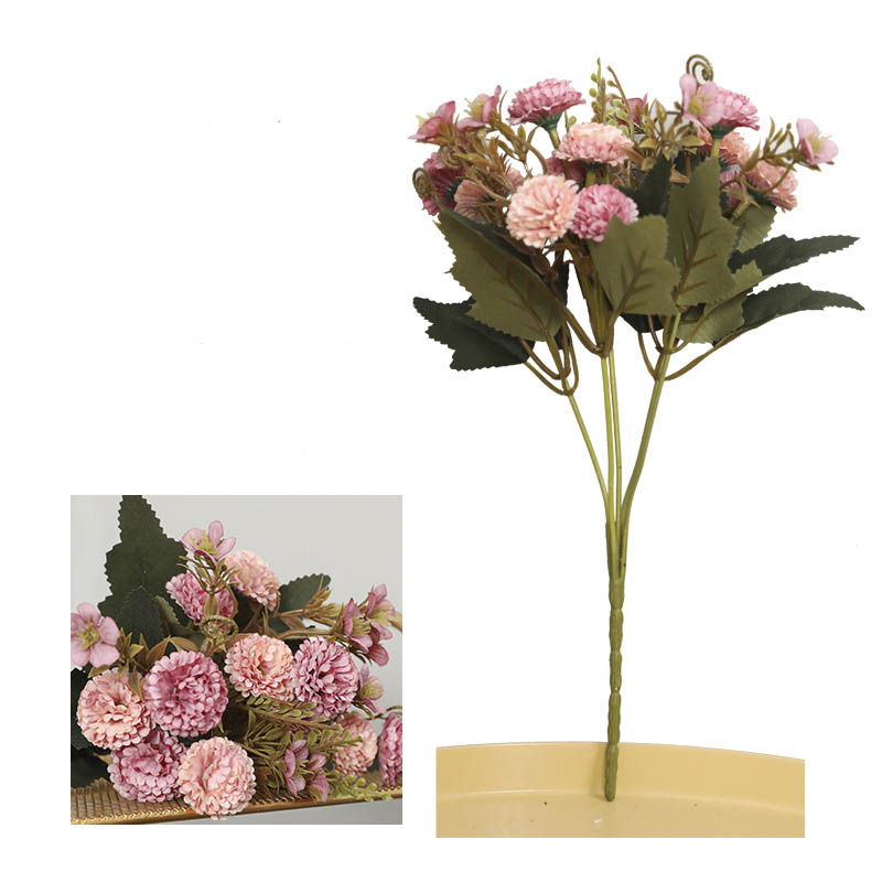 aritificial 5-fork carnation bouquet Pink