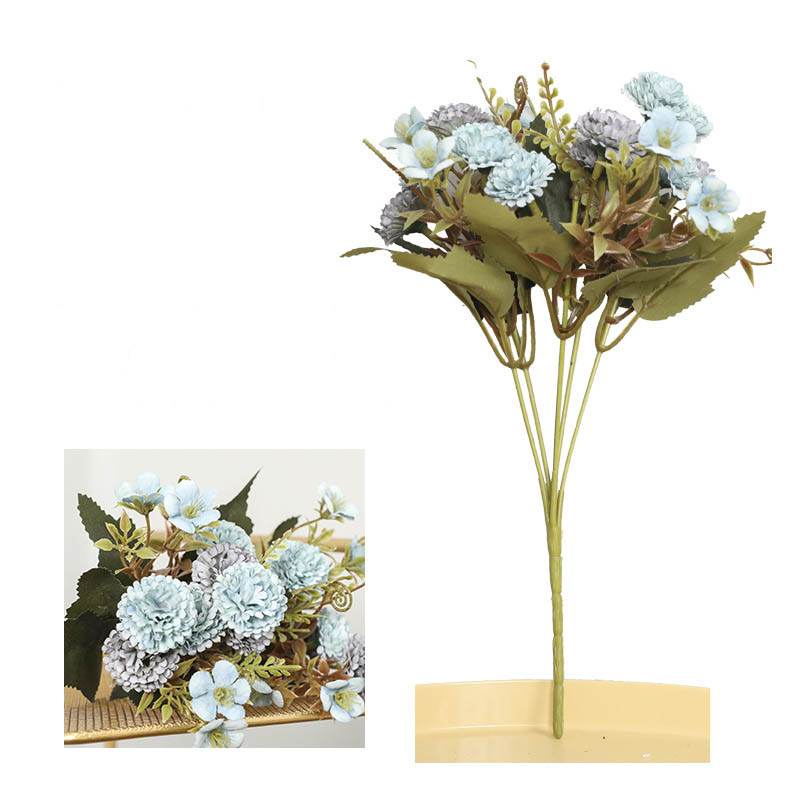 aritificial 5-fork carnation bouquet Blue