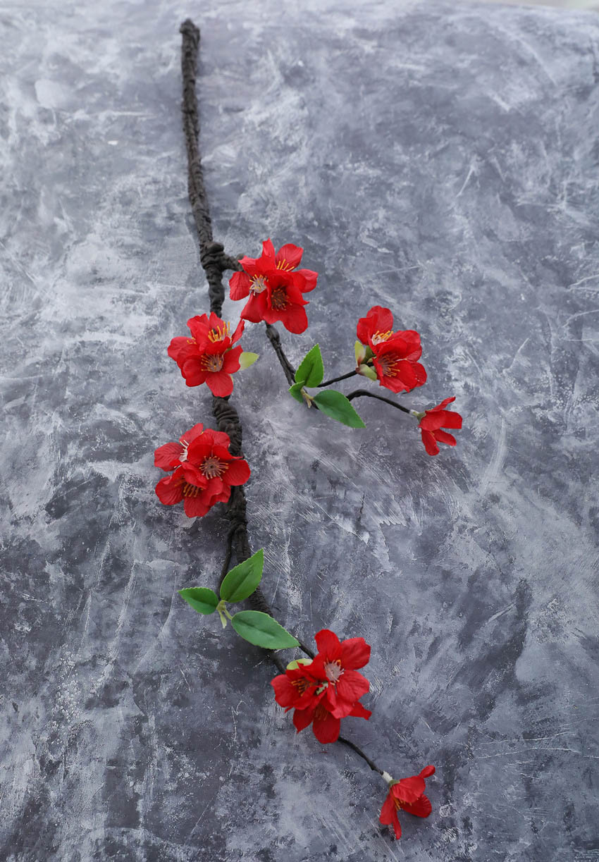 Artificial flower foam branch small cherry blossom Red