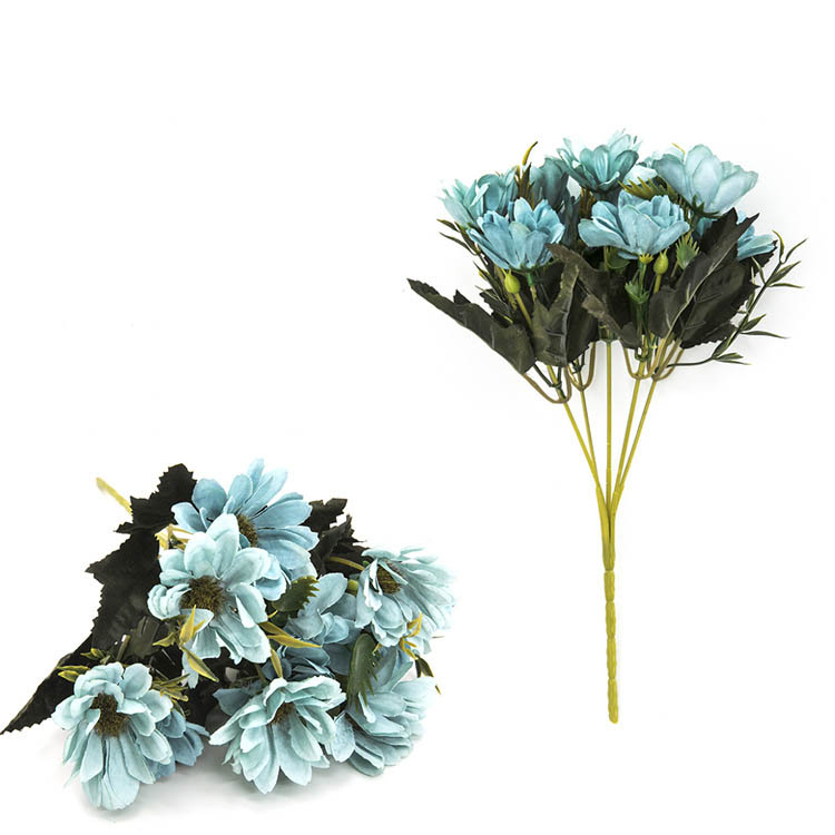 Oil painting spring chrysanthemum artificial bouquet Blue