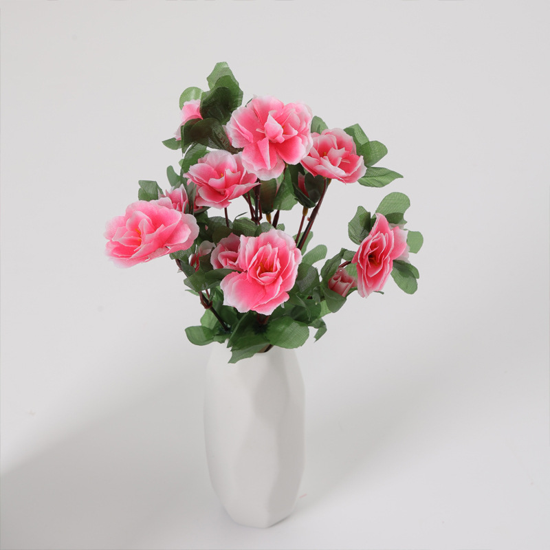 21-head azaleas artificial flowers potted Rhododendron silk flowers Pink