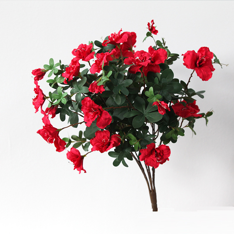 Simulated Rhododendron  artificial flowers Red