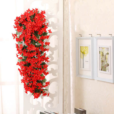 Simulated Violet Wall Hanging Fake Flower Color:Red